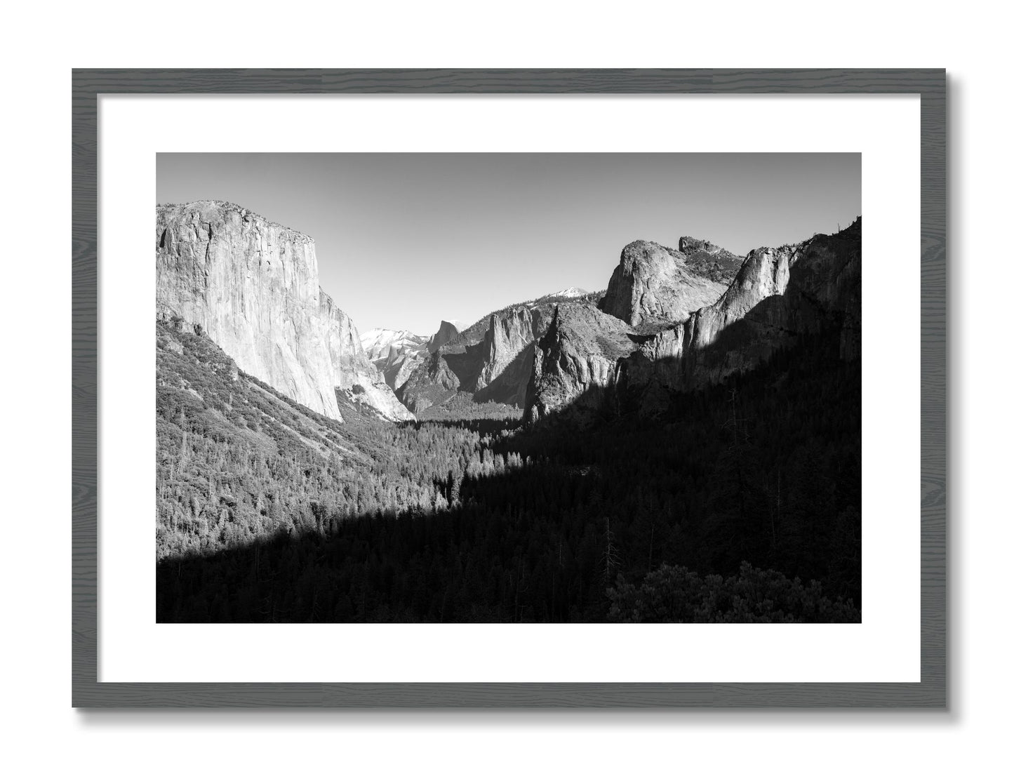 Framed photograph of Yosemite by Dylan Ozanich, Grey frame, Borders