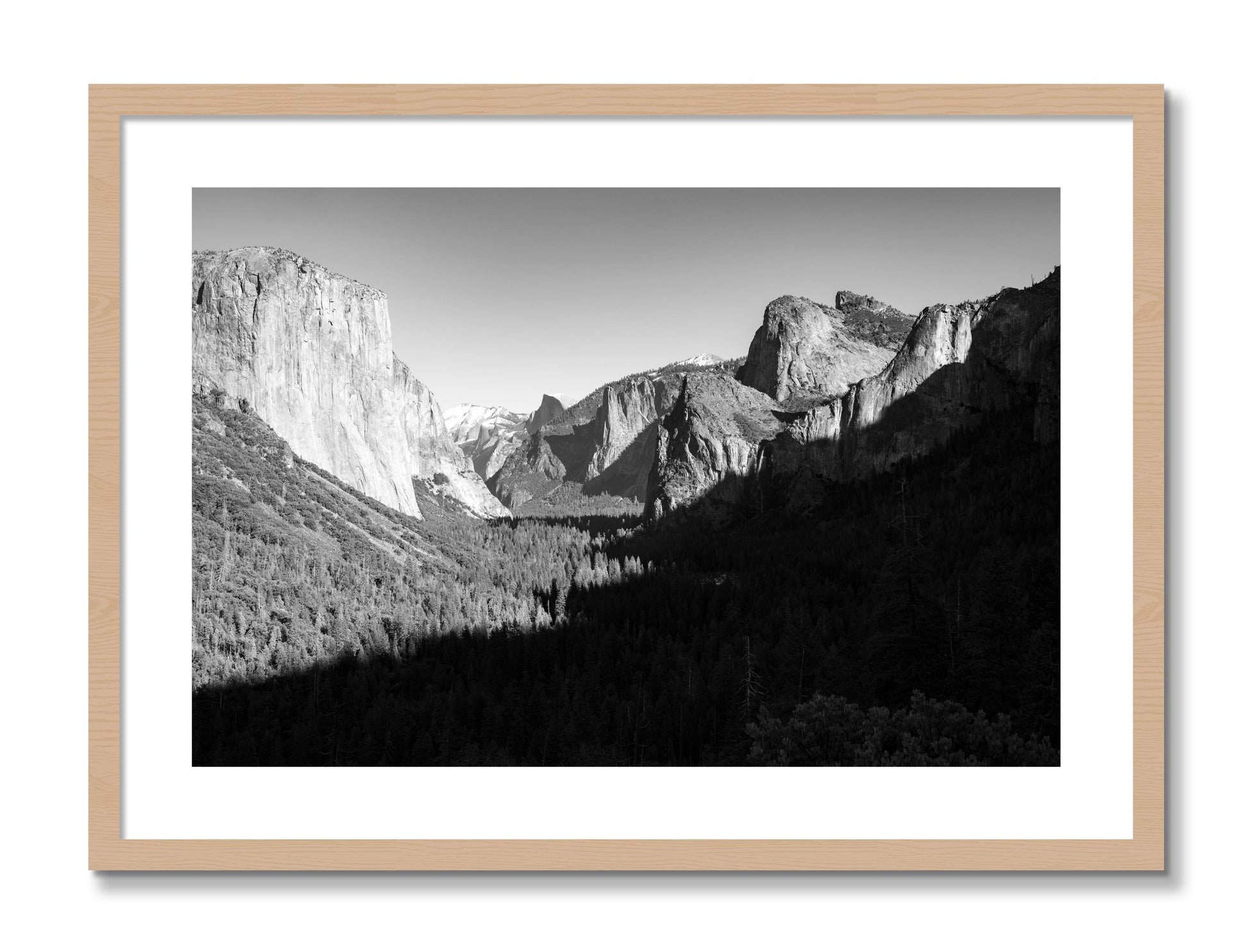 Framed photograph of Yosemite by Dylan Ozanich, Oak frame, Borders