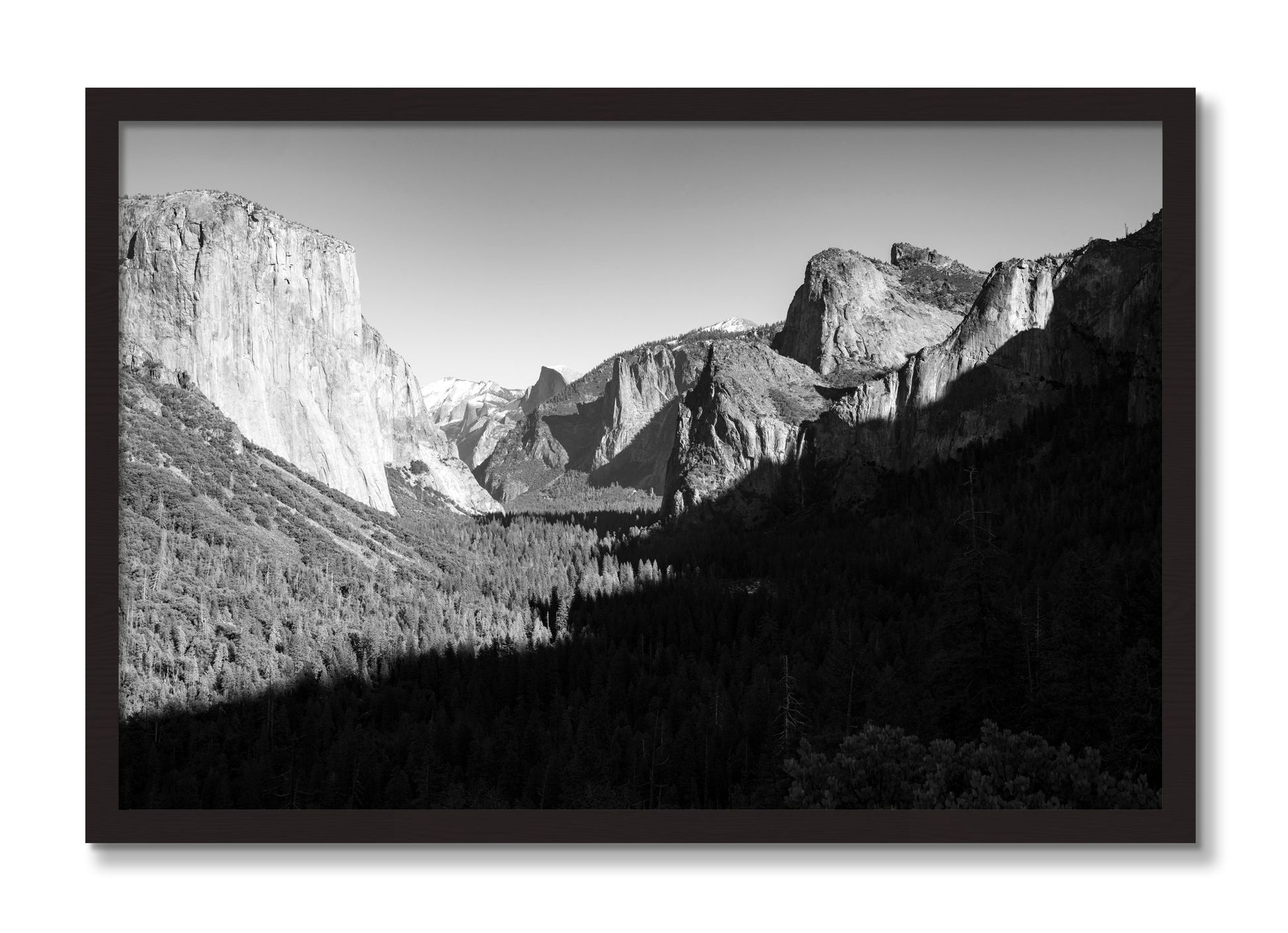 Framed photograph of Yosemite by Dylan Ozanich, Black Walnut frame, Full Bleed