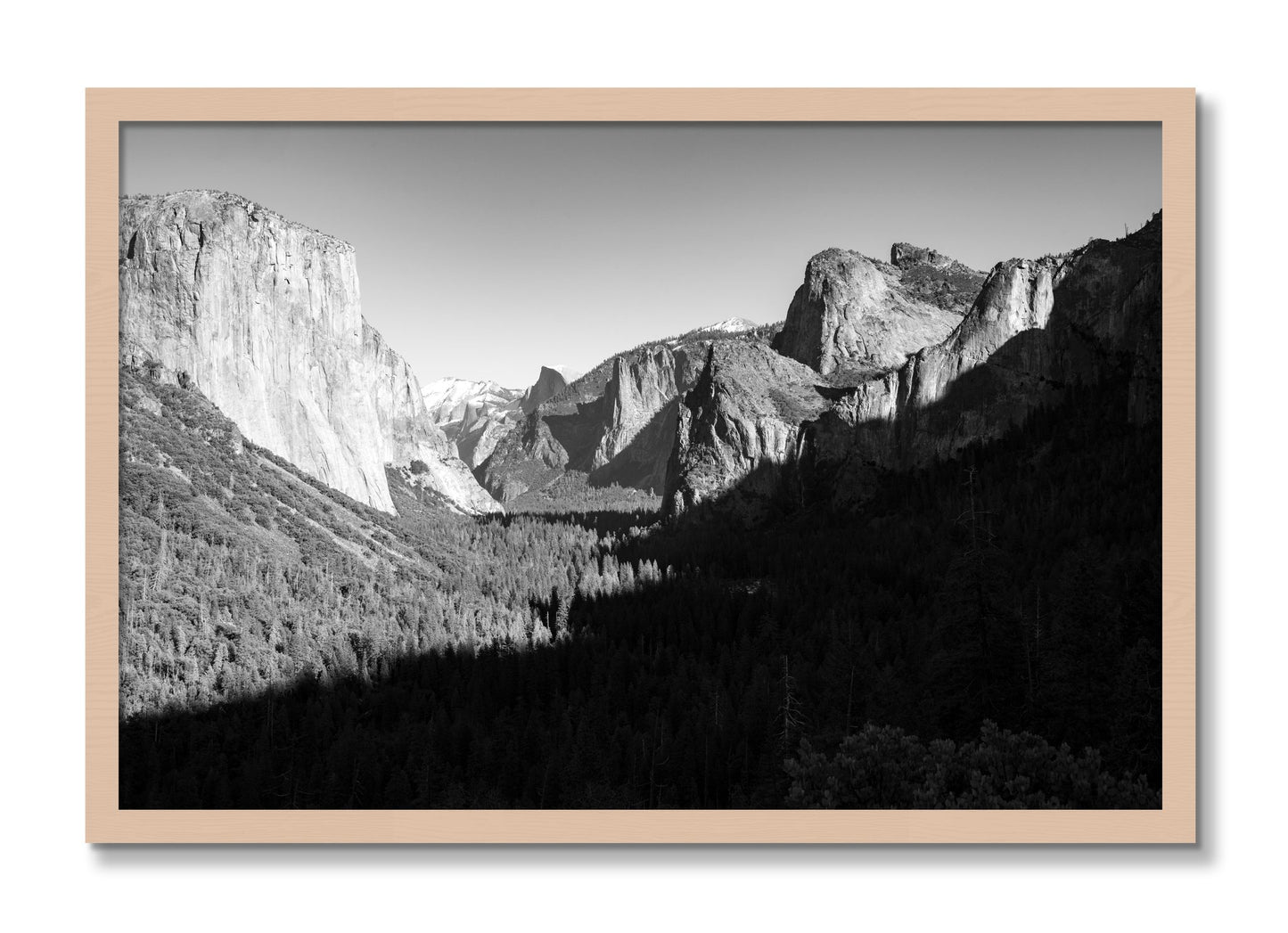 Framed photograph of Yosemite by Dylan Ozanich, Maple frame, Full Bleed
