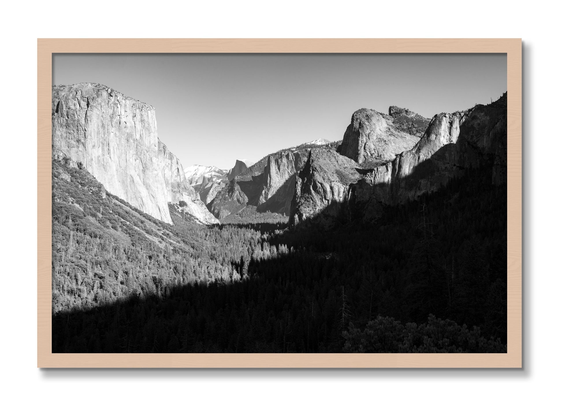 Framed photograph of Yosemite by Dylan Ozanich, Maple frame, Full Bleed