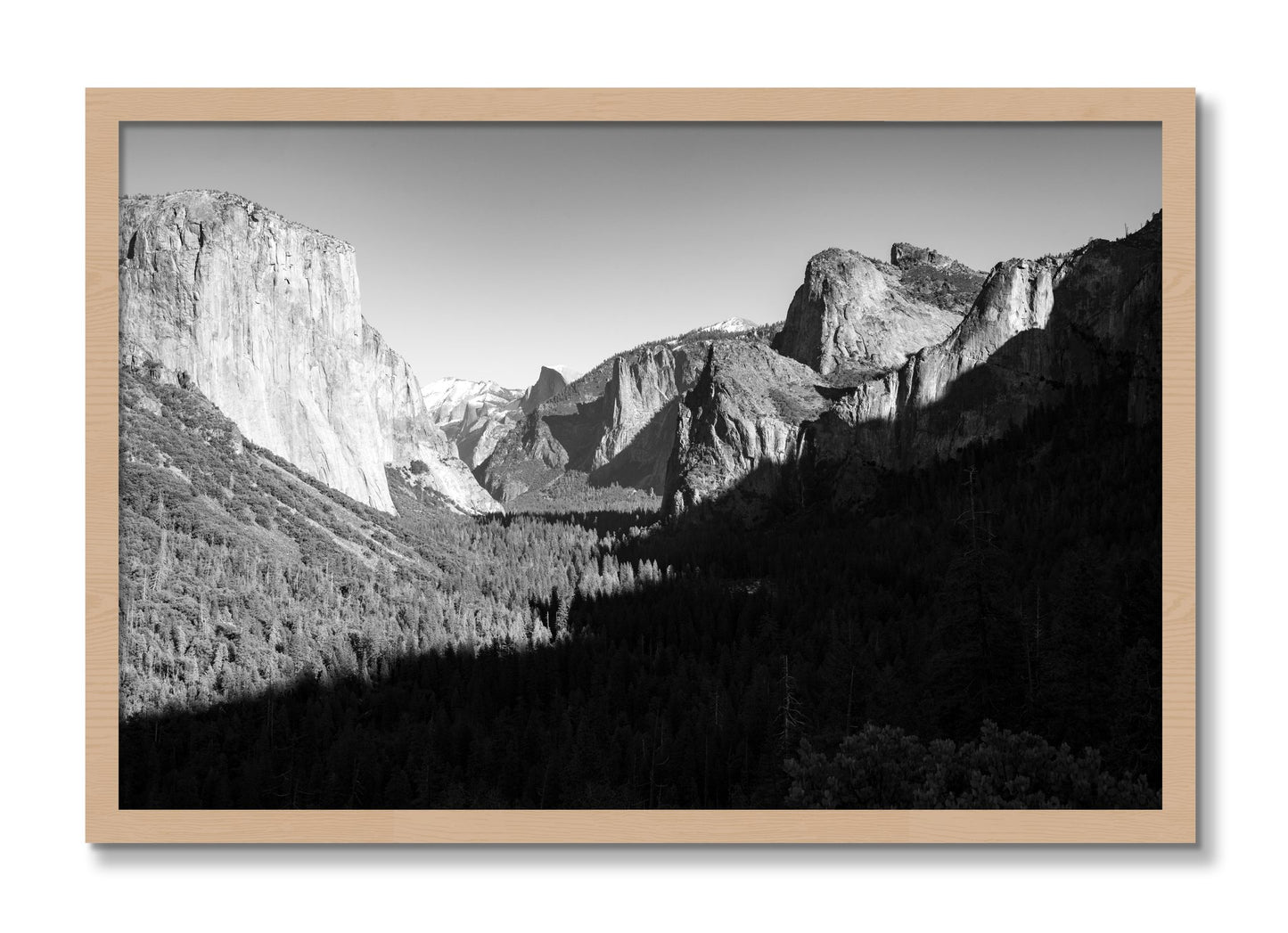 Framed photograph of Yosemite by Dylan Ozanich, Oak frame, Full Bleed