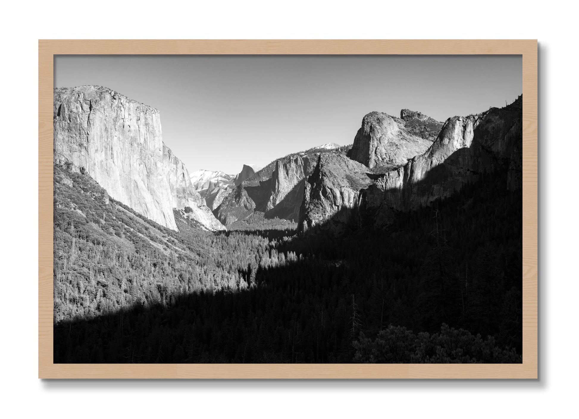 Framed photograph of Yosemite by Dylan Ozanich, Oak frame, Full Bleed