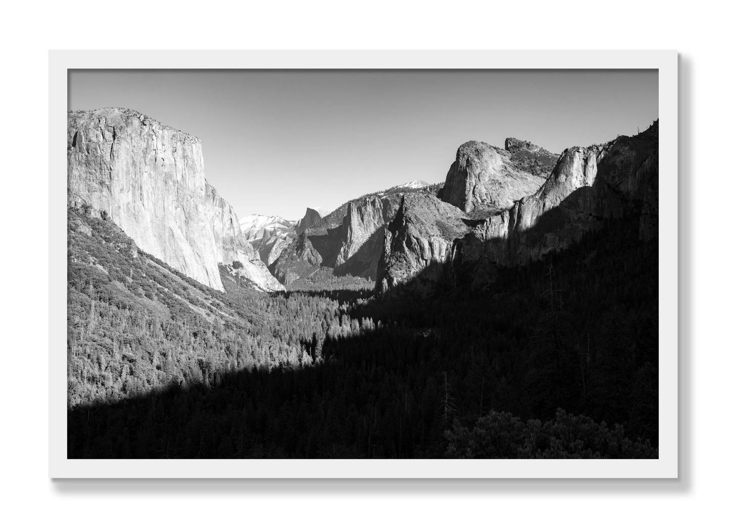 Framed photograph of Yosemite by Dylan Ozanich, White frame, Full Bleed
