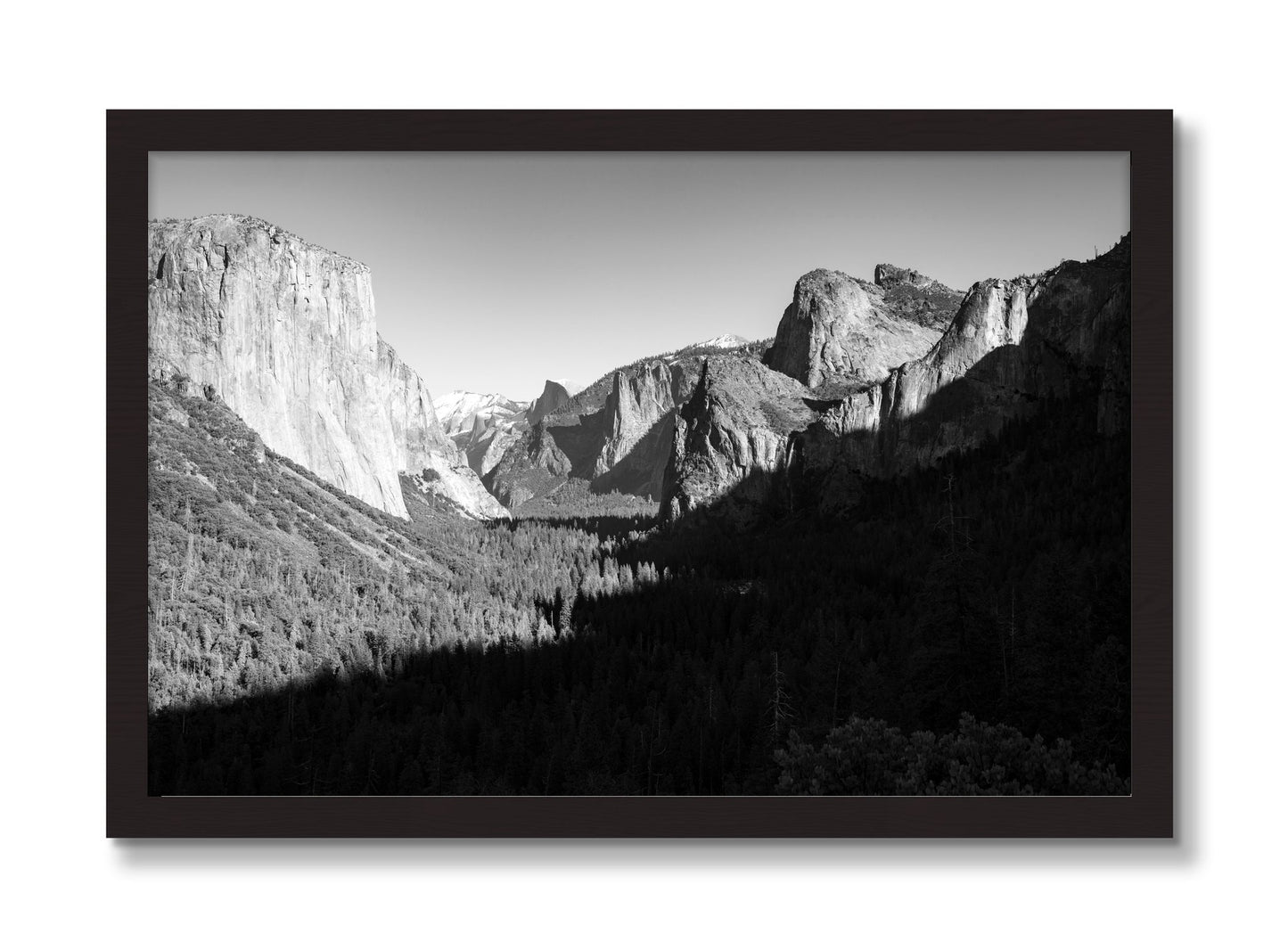 Framed photograph of Yosemite by Dylan Ozanich, Black Walnut frame, Full Bleed