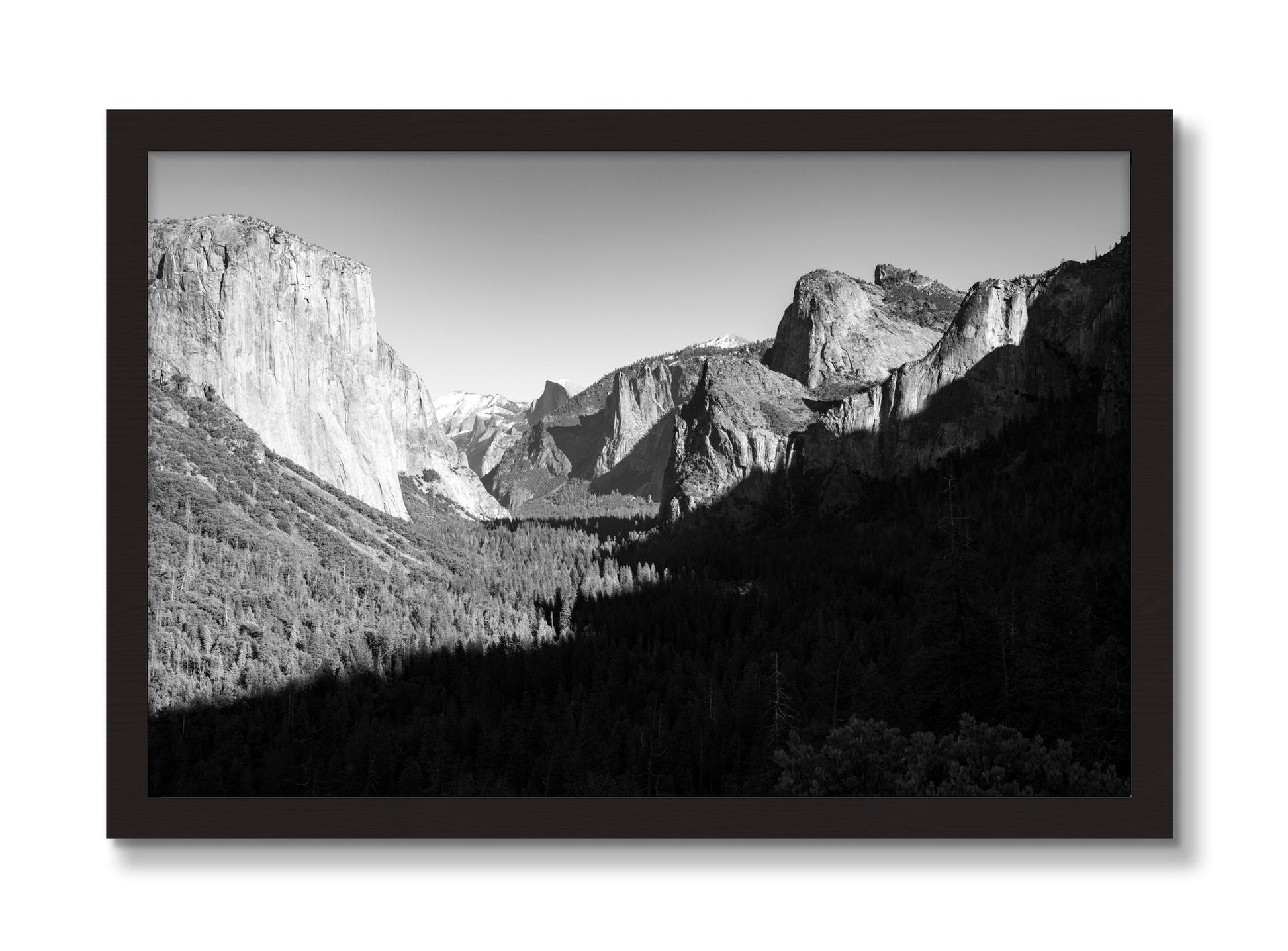 Framed photograph of Yosemite by Dylan Ozanich, Black Walnut frame, Full Bleed