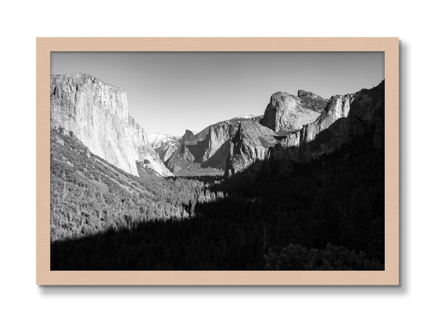 Framed photograph of Yosemite by Dylan Ozanich, Maple frame, Full Bleed