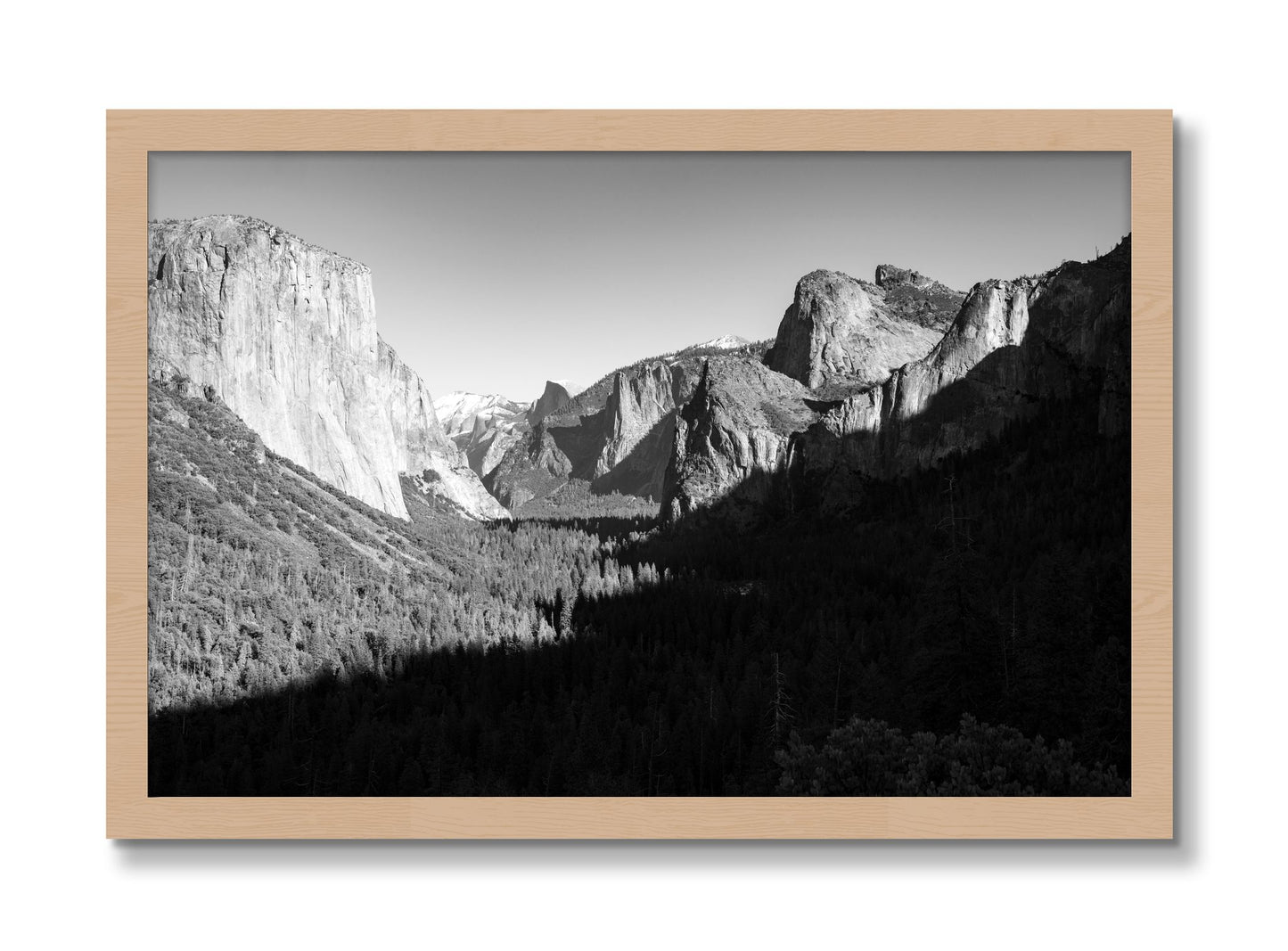 Framed photograph of Yosemite by Dylan Ozanich, Oak frame, Full Bleed