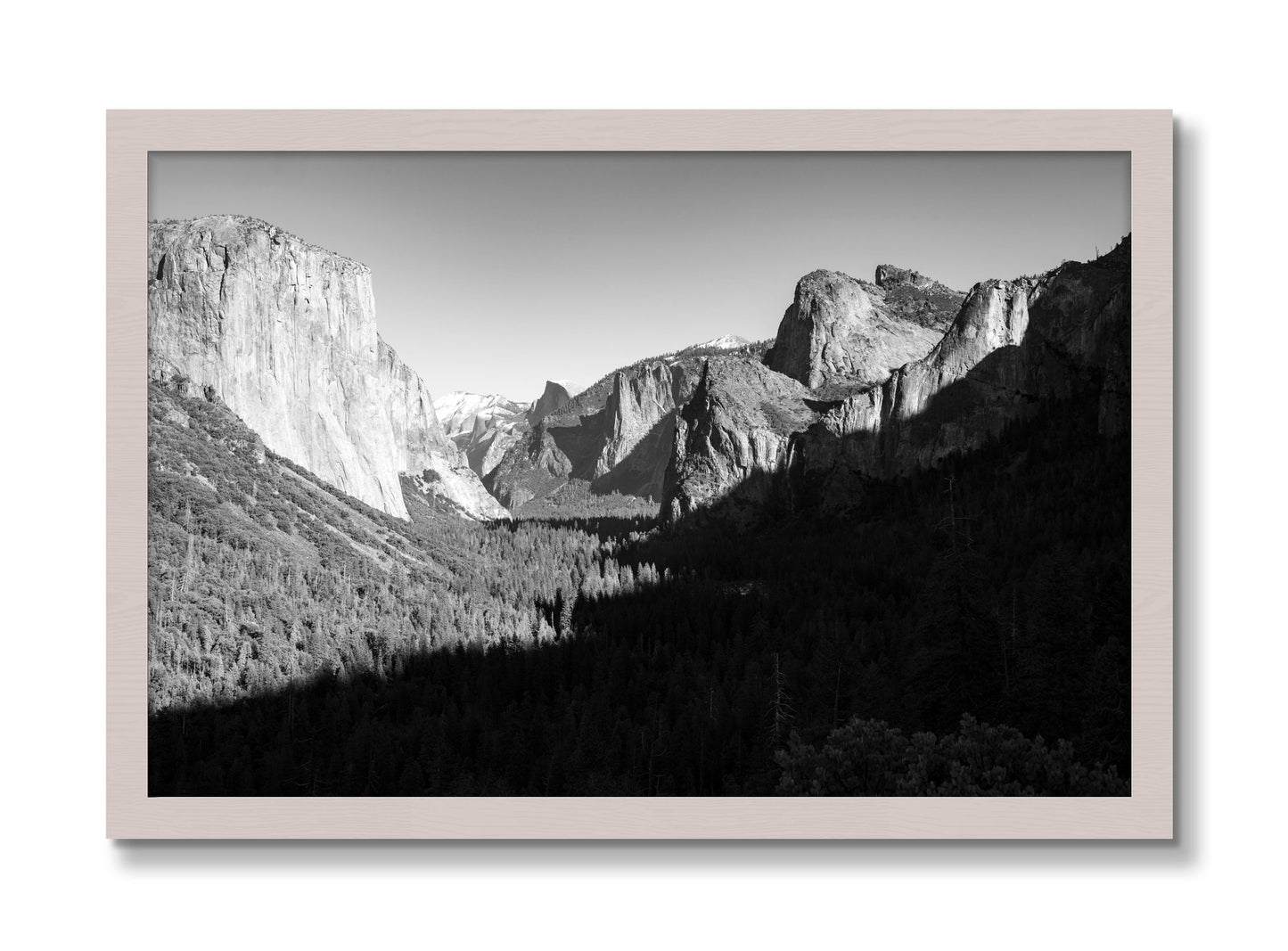 Framed photograph of Yosemite by Dylan Ozanich, White Maple frame, Full Bleed