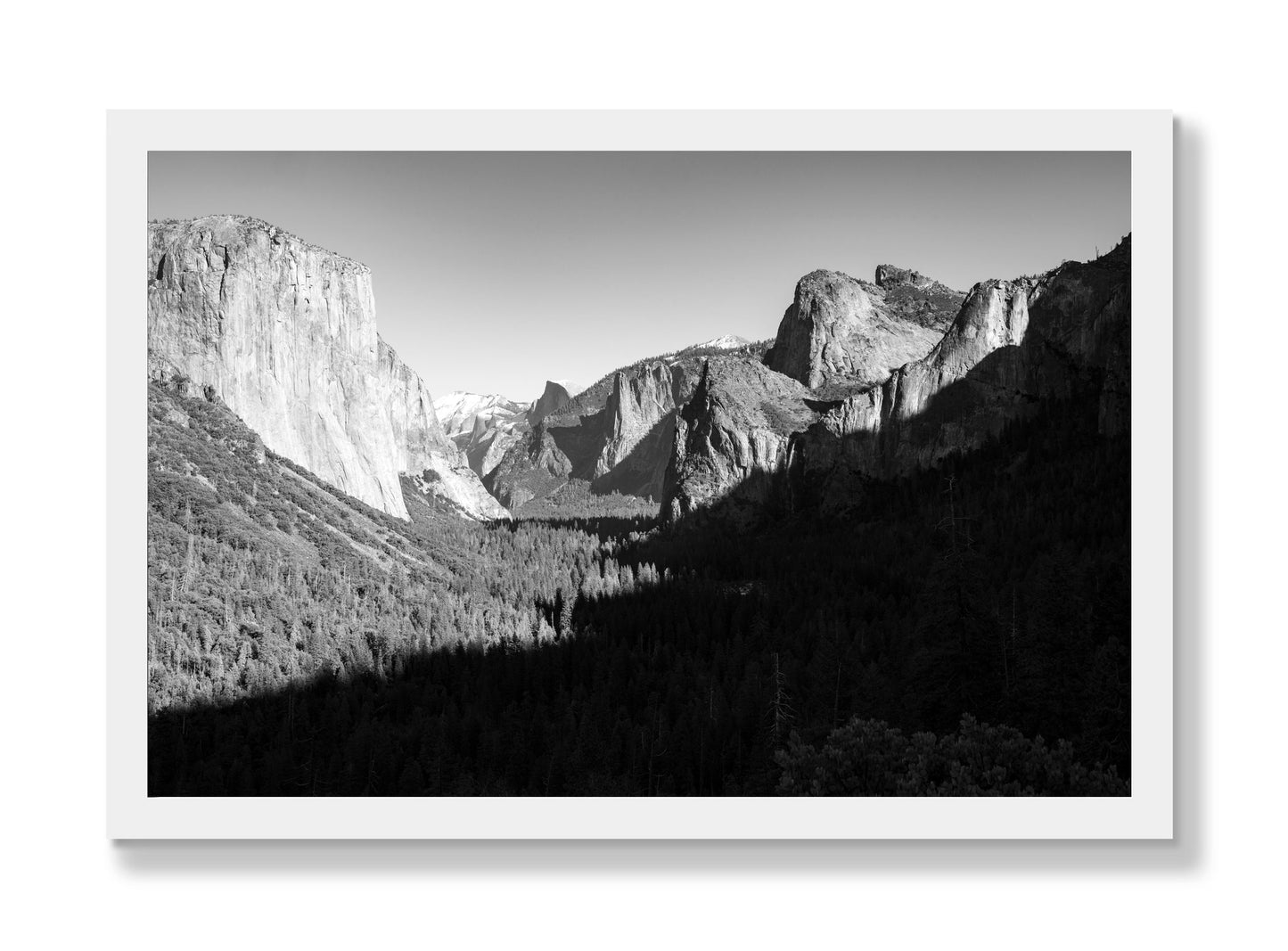 Framed photograph of Yosemite by Dylan Ozanich, White frame, Full Bleed